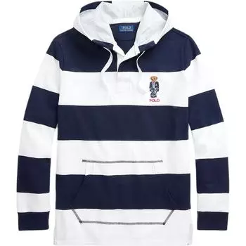 Polo Ralph Lauren Striped Bear Drawstring Hoodie Мужские толстовки с капюшоном Navy-Blue MNPOKNI16822-993 XL