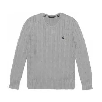 Polo Ralph Lauren свитер детский осень-зима 22 однотонный вязаный детский свитер с круглым вырезом серый 323702674-041 S