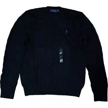 Polo Ralph Lauren Свитер из витой вязки с вышитым логотипом пони для мужчин, свитер, черный 710574447-003 M