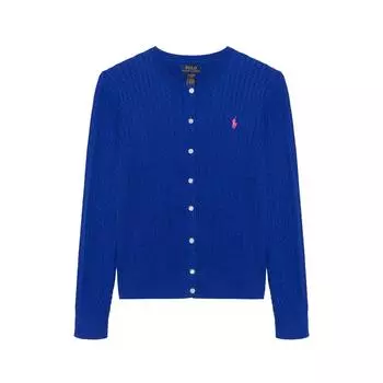 Polo Ralph Lauren свитер осень-зима 24 вышитый логотип круглый вырез длинный рукав детский свитер синий CWPOSWEG6820509-400 L