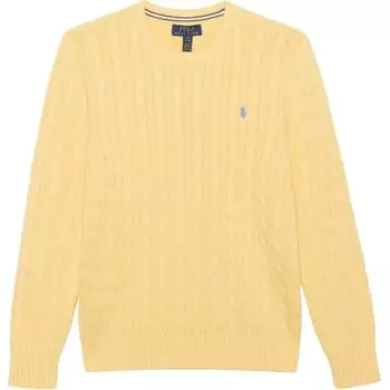 Polo Ralph Lauren свитер Pony вышитый круглый вырез длинный рукав вязаный детский свитер светло-желтый 323816927-033 M