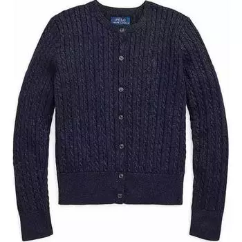 Polo Ralph Lauren свитер SS24 однотонный круглый вырез вязаный кардиган детский свитер темно-синий 313962548-001 M