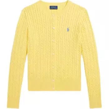 Polo Ralph Lauren свитер Ss24 однотонный с вышитым логотипом круглый вырез однобортный с длинным рукавом детский свитер Oasis-желтый CWPOSWEG6820434-700 M