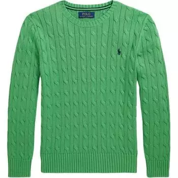 Polo Ralph Lauren свитер Ss24 однотонный вышитый логотип вязаный косами длинный рукав детский свитер зеленый CWPOSWEY6820491-300 L