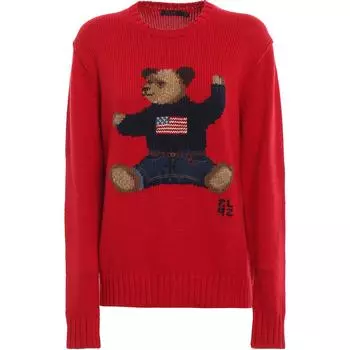 Polo Ralph Lauren Свитер вязаный с длинным рукавом и круглым вырезом с вышивкой узора «Мишка Поло» Женский свитер WMPOSWEN6810316-D71 XS