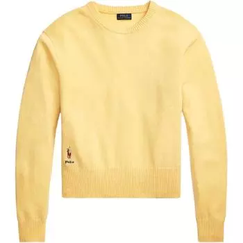 Polo Ralph Lauren свободный крой ребристый круглый вырез свитер женский свитер желтый WMPOSWENC020144-700 S
