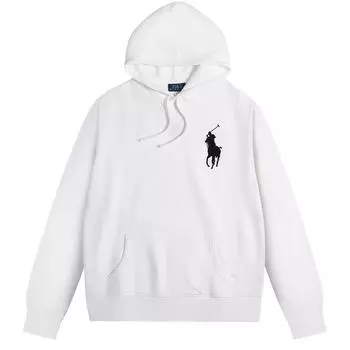 Polo Ralph Lauren Толстовка флисовая с капюшоном и вышивкой логотипа Big Pony, с длинными рукавами, мужская, белая 710790622-005 2XL