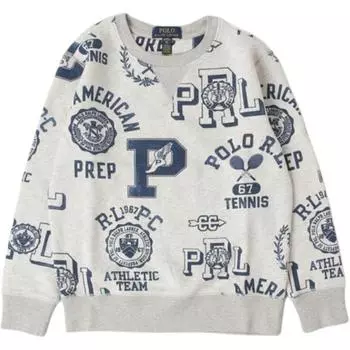 Polo Ralph Lauren Толстовка Флисовый Узор Круглый Вырез Длинный Рукав Детские топы Серый CWPOKNIY8021233999 L