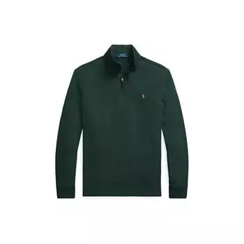 Polo Ralph Lauren Толстовка Ss24 Однотонная вышитая стойка с воротником-стойкой, повседневная детская толстовка с длинным рукавом, зеленая 323886908-009 XL
