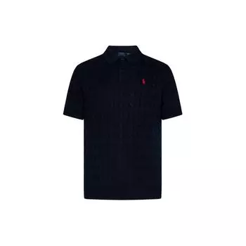 Polo Ralph Lauren трикотажная рубашка поло с вышитым логотипом в виде косичек с коротким рукавом, мужские топы, темно-синие 710917050-001 M