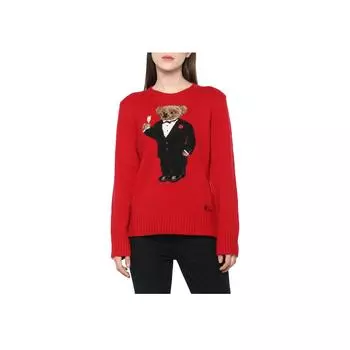 Polo Ralph Lauren Узор Медведь Вышитый Длинный Рукав Круглый Вырез Вязаный Женский Свитер WMPOSWEN6820174-620 XS