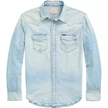 Polo Ralph Lauren Винтажная рубашка с пуговицами и длинным рукавом для мужчин, синяя, MNPOWOV16823454-400 M