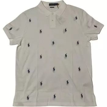 Polo Ralph Lauren Вышитая однотонная футболка-поло с коротким рукавом Мужские топы Белый 710777210-002 S