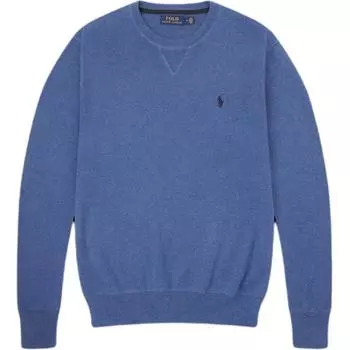 Polo Ralph Lauren Вышитый трикотажный свитер с круглым вырезом и длинным рукавом Мужской свитер Синий MNPOSWE16820536-400 S