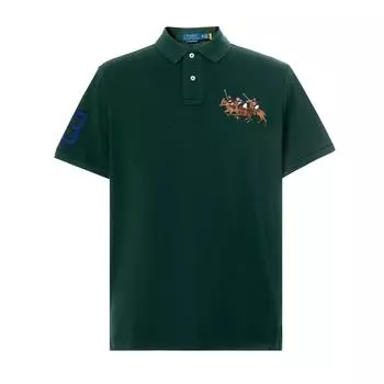 Polo Ralph Lauren вышитая принтованная рубашка поло с коротким рукавом мужская зеленая 710814437-005 M