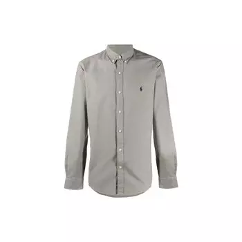 Polo Ralph Lauren вышитая рубашка Oxford с длинным рукавом мужские рубашки серые 710804257-004 L