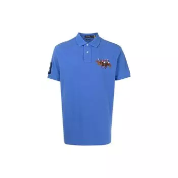 Polo Ralph Lauren вышитый логотип короткий рукав поло рубашка мужская топы синий 710814437-013 XS