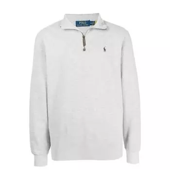 Polo Ralph Lauren вышитый логотип однотонный свитер с застежкой-молнией на половину длины мужской свитшот светло-серый 710635035-044 XXL