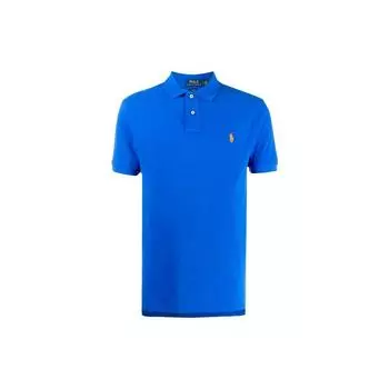 Polo Ralph Lauren вышитый логотип узор свободный крой короткий рукав рубашка поло мужские топы синий 710795080-014 S