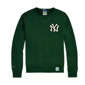 Polo Ralph Lauren X MLB FW24 New York Yankees Collaboration Solid Logo Printed Cweatshirt Cweatshirt Long Sleeves Men Sweatshirt Green MNPOKNI16823939-301 XS