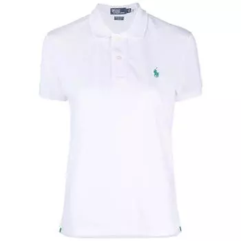 Polo Ralph Lauren Женская футболка поло с вышивкой пони, с коротким рукавом, белая 211806666-001 L