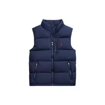 Polo Ralph Lauren жилет с вышитым логотипом на молнии детский жилет темно-синий 323880420-002 S