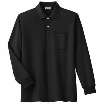 Поло с длинным рукавом Quick Eco Mark Black SS [Midori Anzen] Рубашка, впитывающая, высыхающая, антистатическая, PS209N,