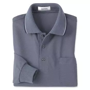 Поло с длинным рукавом Сделано в Pyramid Walking [UNITED] Мужская рубашка, Япония, Пике, Стираемая, Весна/Лето, (М, ВМС)