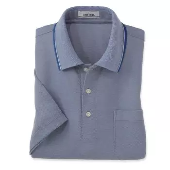 поло сделано в пирамиде для весны и ходьбы [UNITED] Мужская рубашка с коротким рукавом, Япония, пике, стираемая, лето, (Л, синий) синий