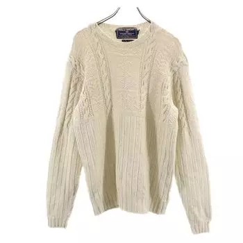 POLO SPORTS Linen Blend Long sleeve knit L Beige Sweaters and tops Men s Used