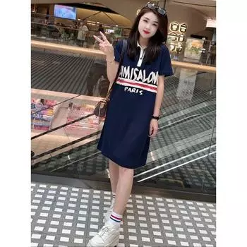 Polo Summer Loose Casual Slimming Youthful-Looking Dress Picture Color S