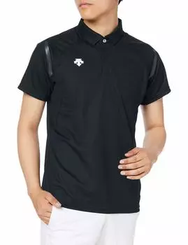 Polo Sweat Quick One Team Easy to Japan SS to Japanese Size [DESCENTE] Shirt, Absorbent, Drying, Simple, Point, Compatible, Move, Black, (Equivalent чёрный