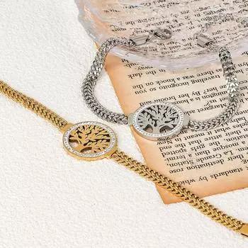 Полое дерево из титановой стали, инкрустированное стразами