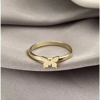 Полое кольцо для пары бабочек женское, парное кольцо Хвостовое кольцо Открытое кольцо для пары с бабочкой Ретро кольцо one size золотой