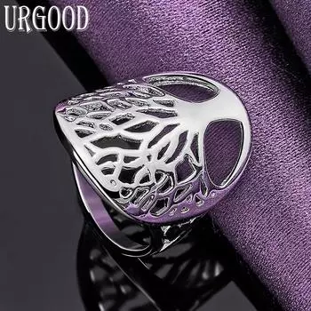 Полое кольцо из стерлингового серебра 925 пробы Древо жизни Модные украшения 6#