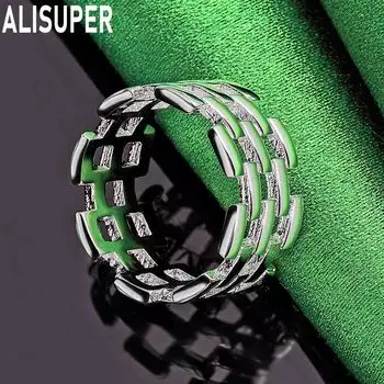 Полое кольцо из стерлингового серебра 925 пробы, модное очарование, изысканные свадебные украшения 7#