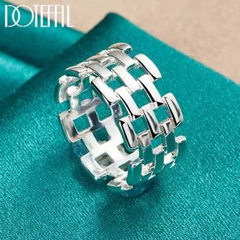 Полое кольцо из стерлингового серебра 925 пробы, модные свадебные украшения MR031-7#