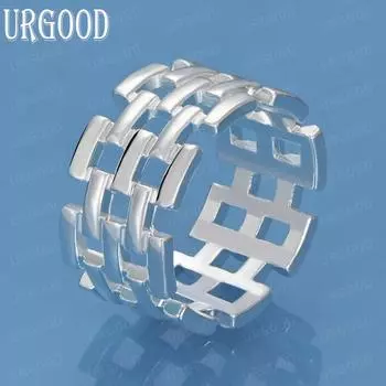 Полое кольцо из стерлингового серебра 925 пробы, модное украшение в виде подвески для свадьбы 7#