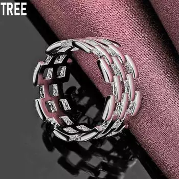 Полое кольцо из стерлингового серебра 925 пробы, модное изысканное очарование, модные свадебные украшения 7#