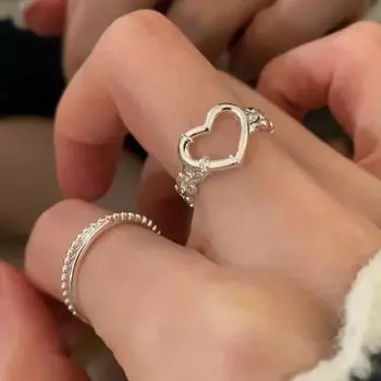 Полое металлическое кольцо Love Open Ring Женский дизайн Sense Sweet And Cute Изысканная индивидуальность Модное универсальное кольцо