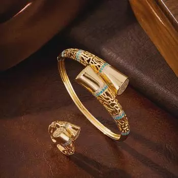 «Полое нерегулярное модное кольцо-браслет для женщин — свадебный аксессуар»