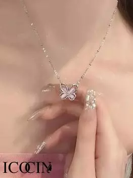 Полое ожерелье Женское Милое Прохладное Летнее Цепочка Ключицы Легкие Роскошные Аксессуары One Size серебряный