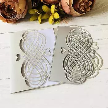 Полое сердце поздравительная открытка умирает трафарет DIY ремесло альбом плесень инструмент серебряный