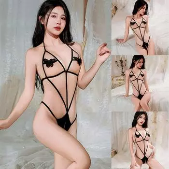 Полое сексуальное нижнее белье Микроэластичность нейлон без рукавов