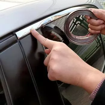 Полоса для предотвращения столкновений на двери автомобиля, накладка на кузов, передний и задний бампер, сторона, окруженная яркой хромированной полосой, гальваническая полоса с защитой от ударов 6mm3m