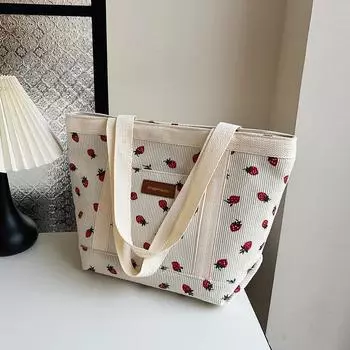 Полосатая двухслойная сумка через плечо из пеноматериала, новинка начала осени 2024 года, модная вместительная сумка в студенческом стиле для поездок на работу чёрный