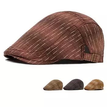 Полосатая кепка весна-лето мужская солнцезащитная кепка британский форвард кепка женский берет темно-красного