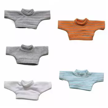 Полосатая кукольная одежда майка однотонная без атрибутов кукольная одежда своими руками одежда orange-stripe