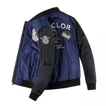 Полосатая куртка Мужская летная куртка Мужская повседневная куртка Повседневная куртка XL чёрный