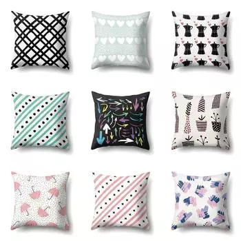 Полосатая наволочка для автомобиля, офиса, дивана, спальни, гостиной 40x40cm